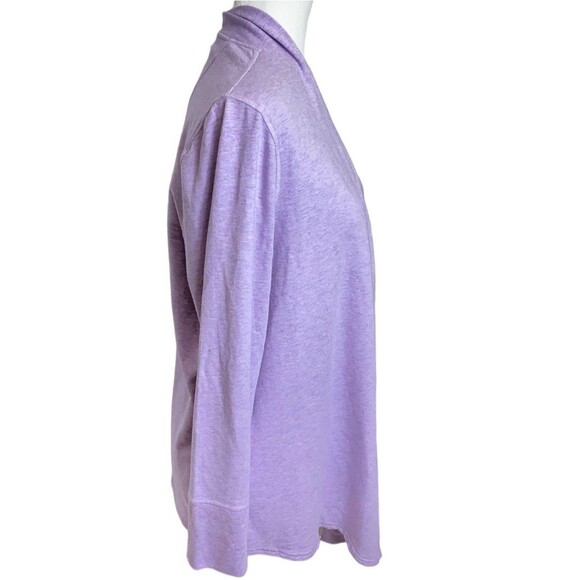 Chico’s Zenergy Cardigan Size 2 (12/14) Lavender Rib Mix Drape Open Sweater NWT - Picture 2 of 11